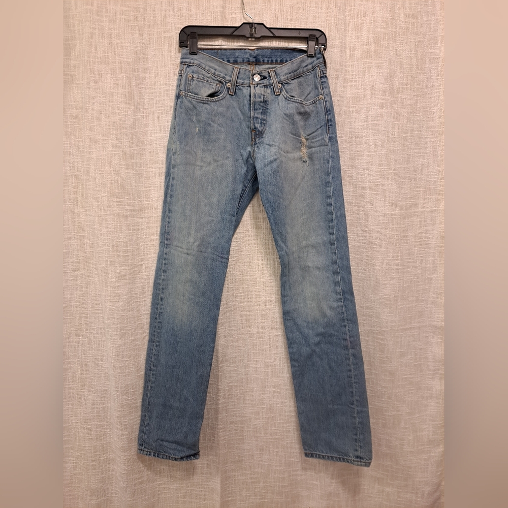 Levi's size 26 Button Fly Light Blue Straight Jeans